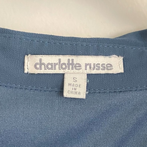 Charlotte Russe Long Sleeve Collared Button Up Dress Blue S - Picture 12 of 14